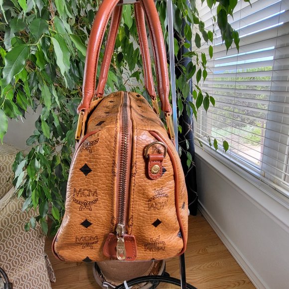 MCM Dark Tan Boston Bag - Picture 7 of 16